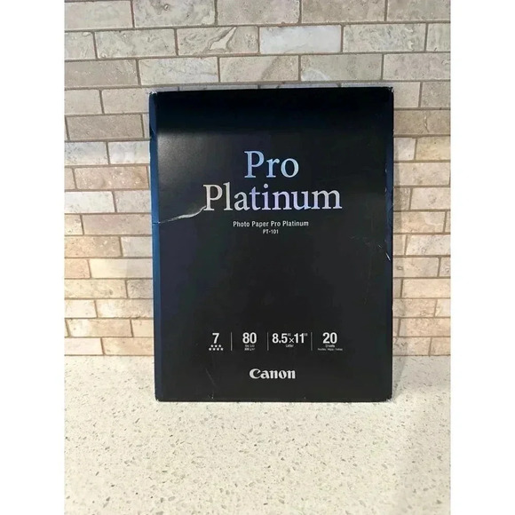 CANON Pro Platinum PT - 101 Photo Paper 8.5" x 11" Package of 20 Sheets BZ - Picture 1 of 2